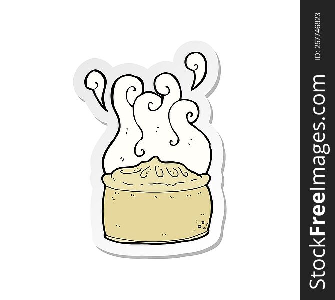 Sticker Of A Cartoon Pie