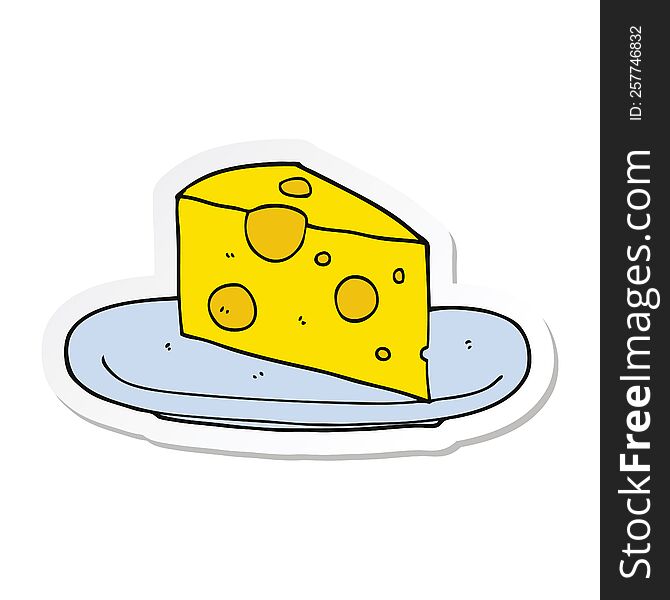 Sticker Of A Cartoon Cheese