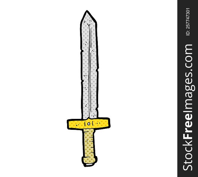 freehand drawn cartoon sword