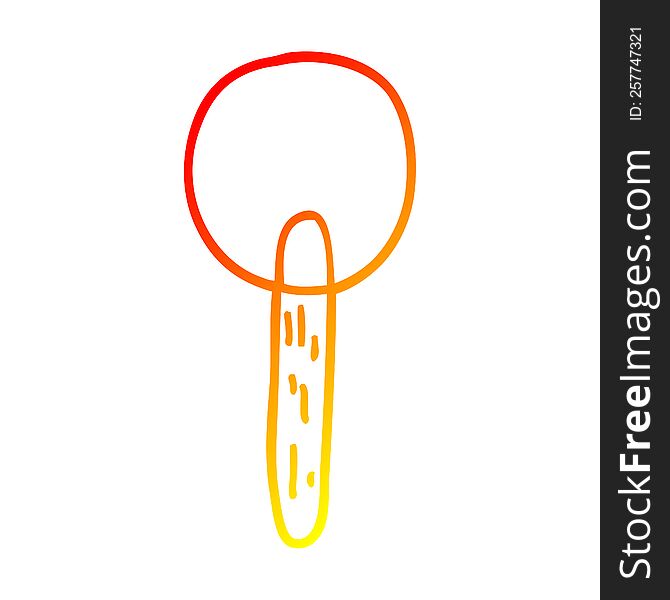 warm gradient line drawing of a cartoon candy lollipop