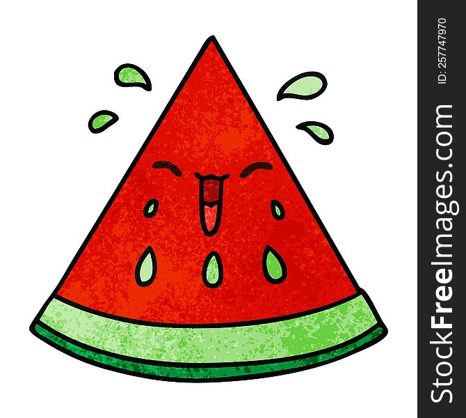 Quirky Hand Drawn Cartoon Watermelon
