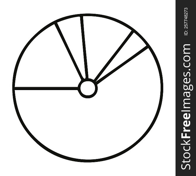 line drawing cartoon of a pie chart