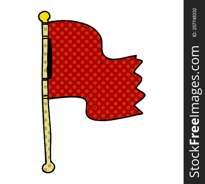 Cartoon Doodle Red Flag