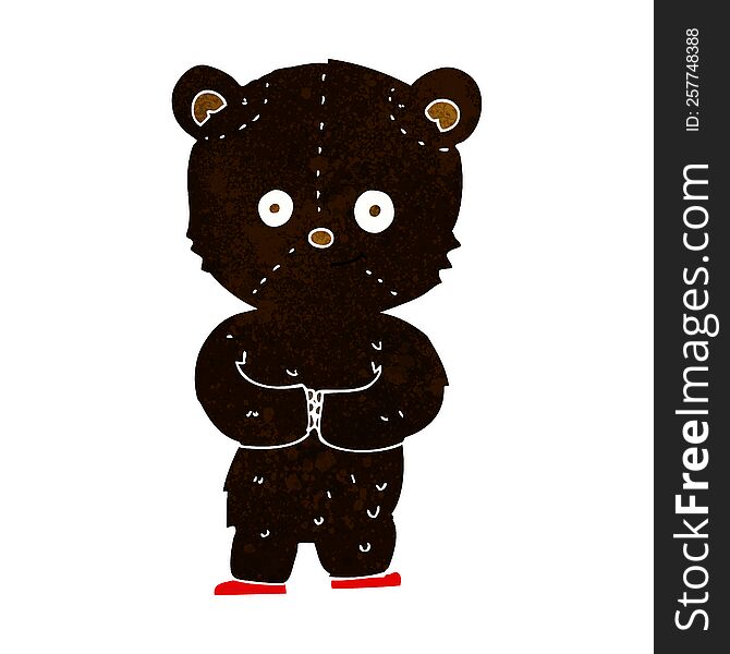 Cartoon Teddy Black Bear Cub