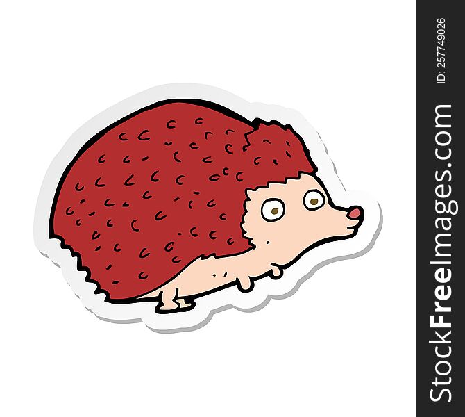 sticker of a cartoon hedgehog