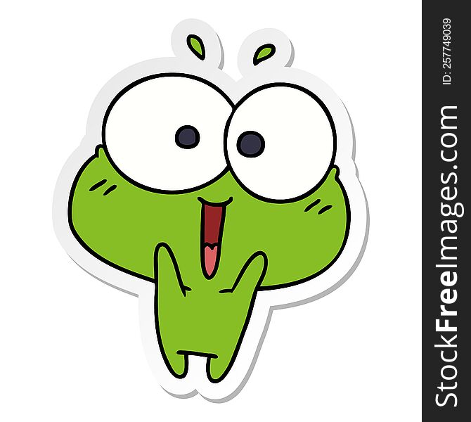 Sticker Cartoon Kawaii Excited Cute Frog