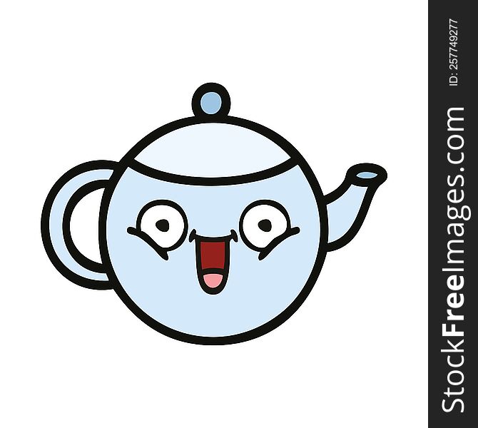 cute cartoon of a teapot. cute cartoon of a teapot