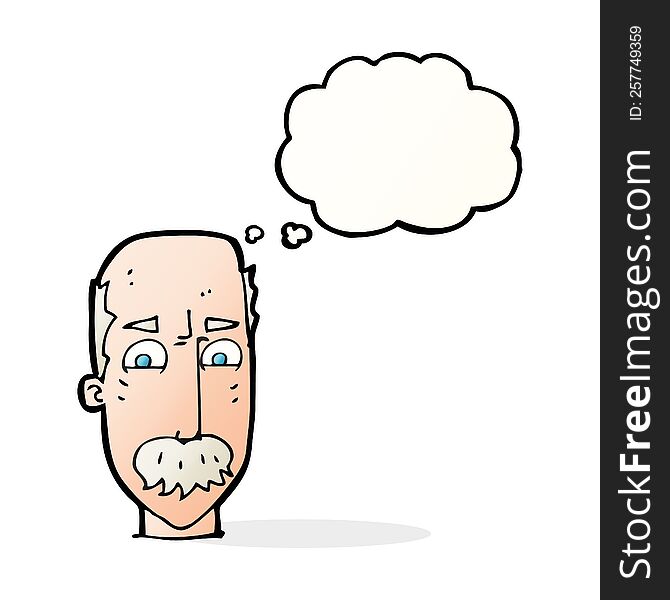 Cartoon Annnoyed Old Man With Thought Bubble