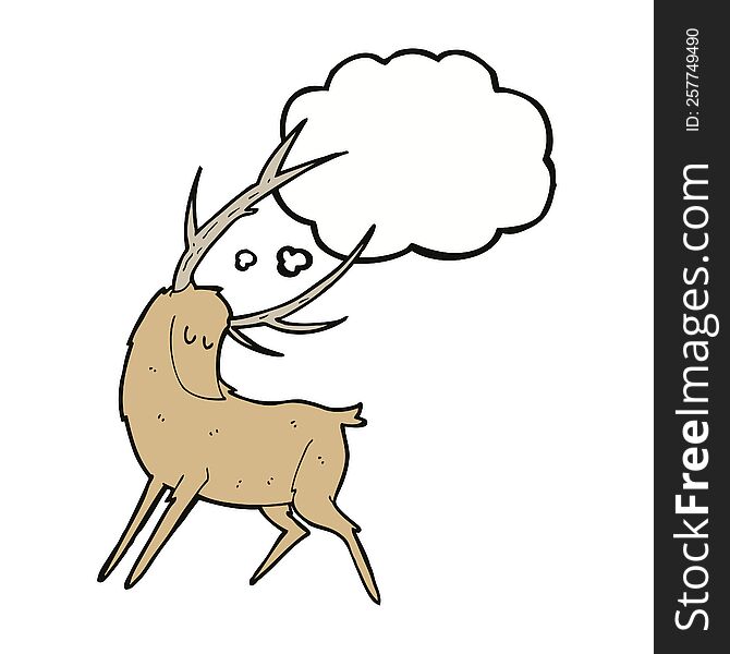 Cartoon Stag With Thought Bubble