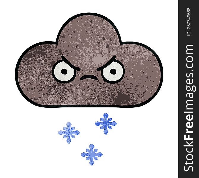 retro grunge texture cartoon storm snow cloud