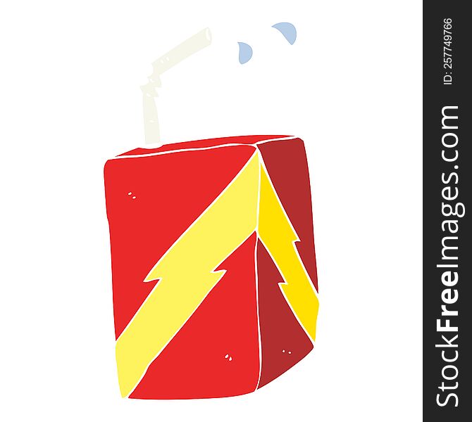 Flat Color Illustration Of A Cartoon Juice Box