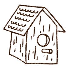 Bird House Charcoal Drawing Royalty Free Stock Photos