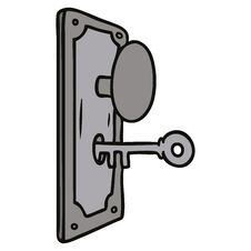 Free Cartoon Doodle Of A Door Handle Royalty Free Stock Image - 257756086