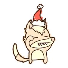 Xmas Wolf Chalk Drawing Royalty Free Stock Images