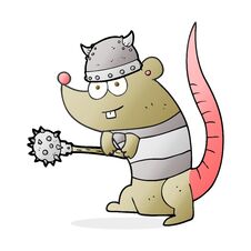 Cartoon Rat Warrior Stock Image