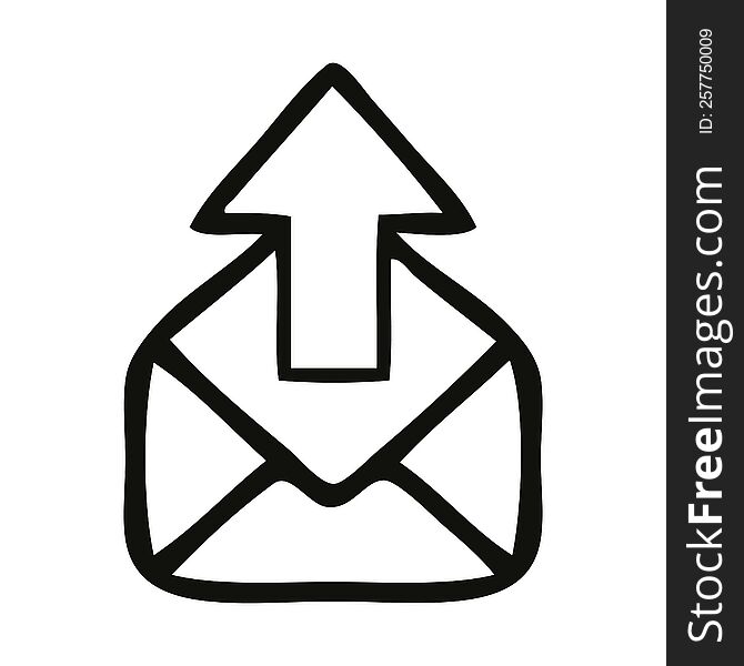 line drawing cartoon of a email sign