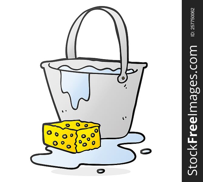 Cartoon Bucket Of Soapy Water