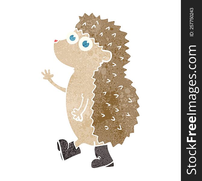 cute freehand drawn retro cartoon hedgehog. cute freehand drawn retro cartoon hedgehog