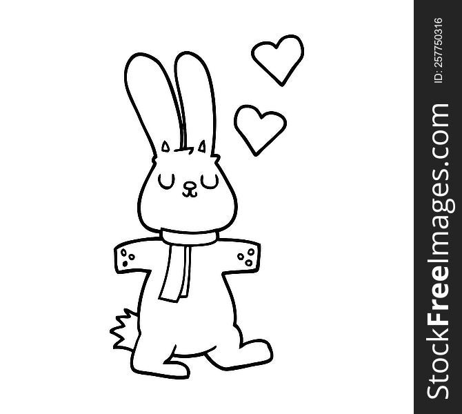 Cartoon Rabbit In Love