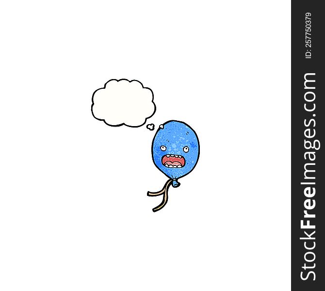 cartoon blue balloon with thought bubble