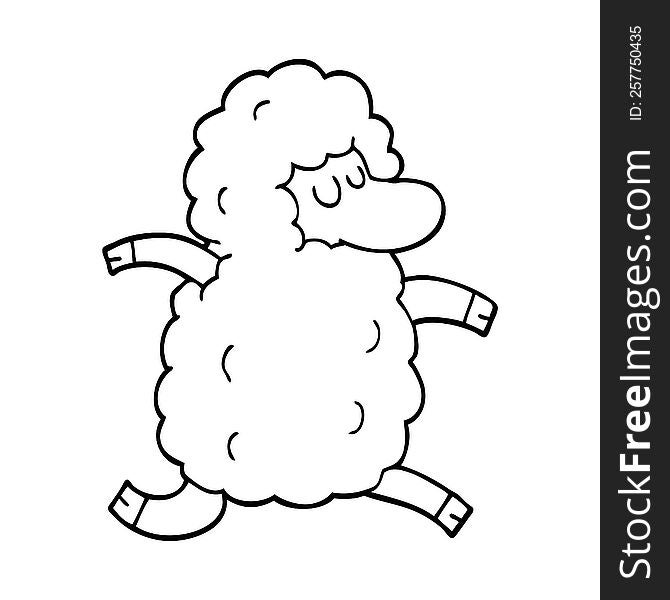 line drawing cartoon black sheep