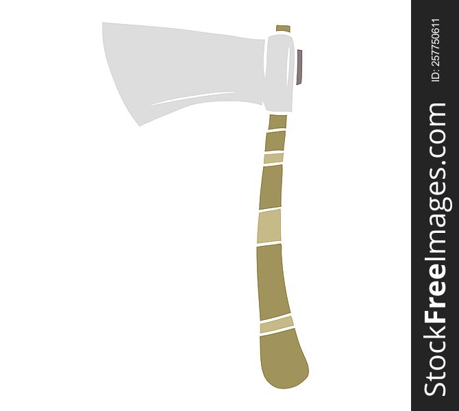 flat color style cartoon viking axe
