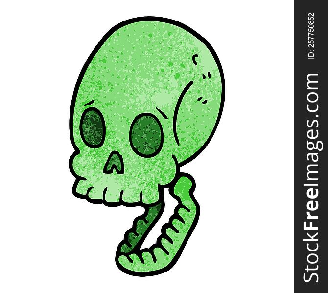 cartoon doodle skull