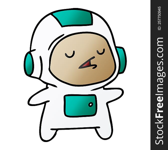 gradient cartoon illustration of a kawaii cute astronaut boy. gradient cartoon illustration of a kawaii cute astronaut boy