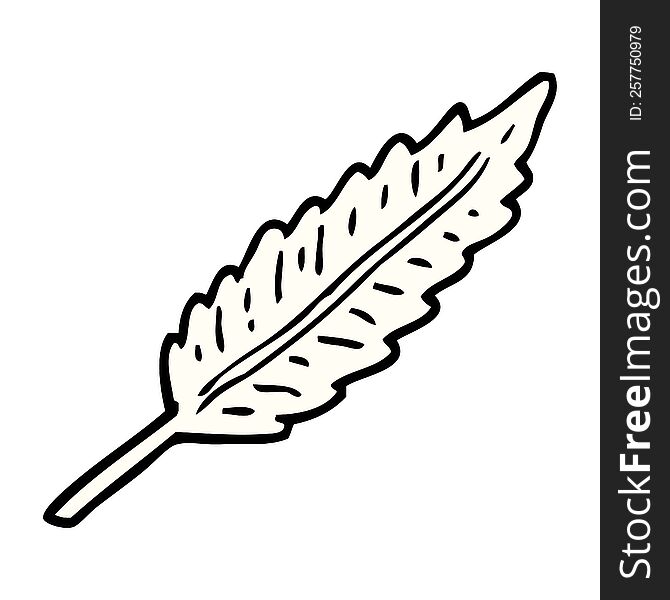 hand drawn doodle style cartoon of a white feather