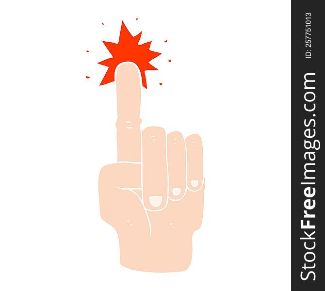 flat color illustration of pointing hand. flat color illustration of pointing hand