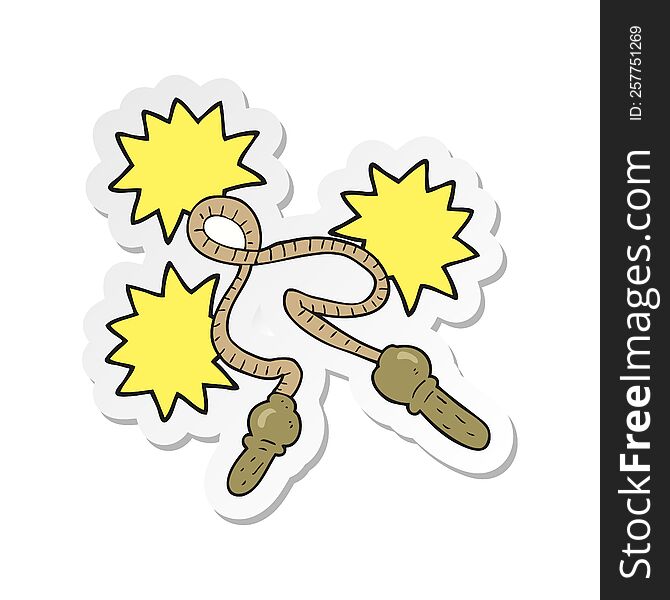 sticker of a cartoon skipping rope