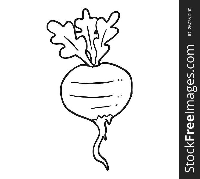 Black And White Cartoon Turnip