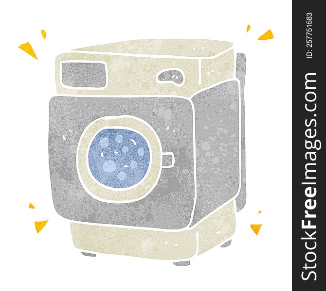 retro cartoon rumbling washing machine