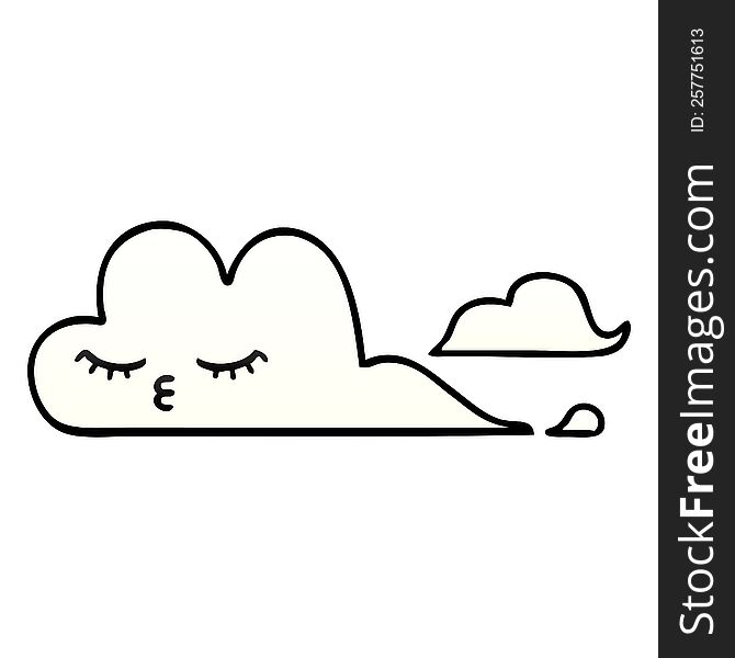 gradient shaded cartoon of a white cloud
