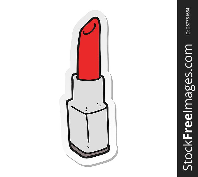 Sticker Of A Cartoon Lipstick