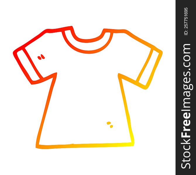 warm gradient line drawing of a cartoon tee shirt