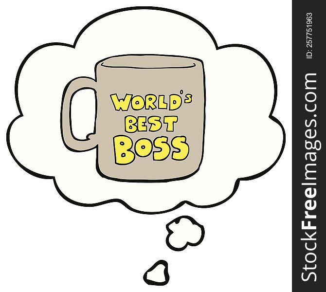 Worlds Best Boss Mug And Thought Bubble