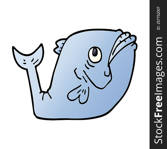Funny Cartoon Doodle Fish