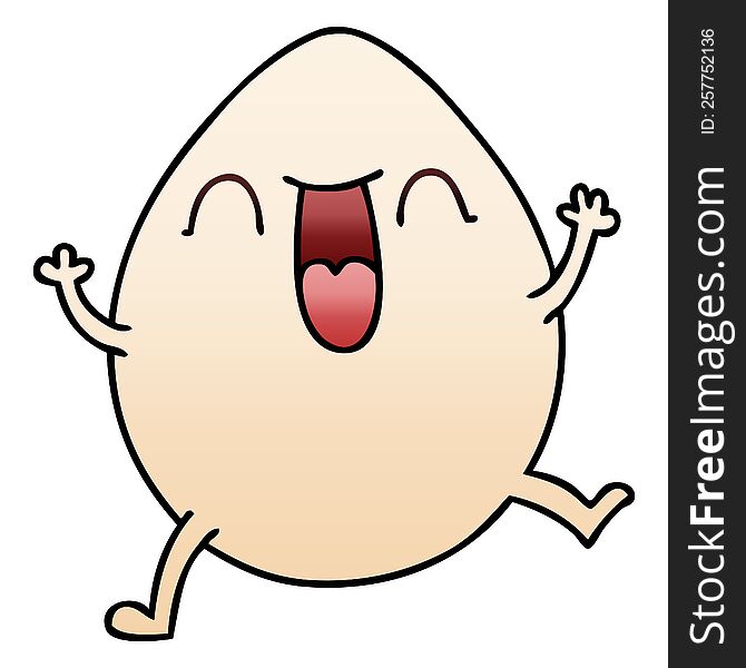 gradient shaded quirky cartoon egg. gradient shaded quirky cartoon egg