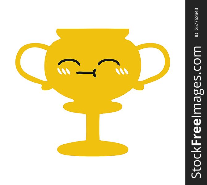 Flat Color Retro Cartoon Trophy