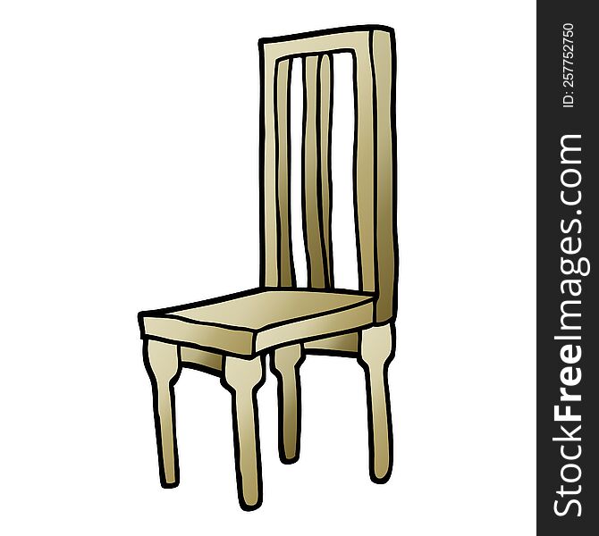 vector gradient illustration cartoon wooden chair