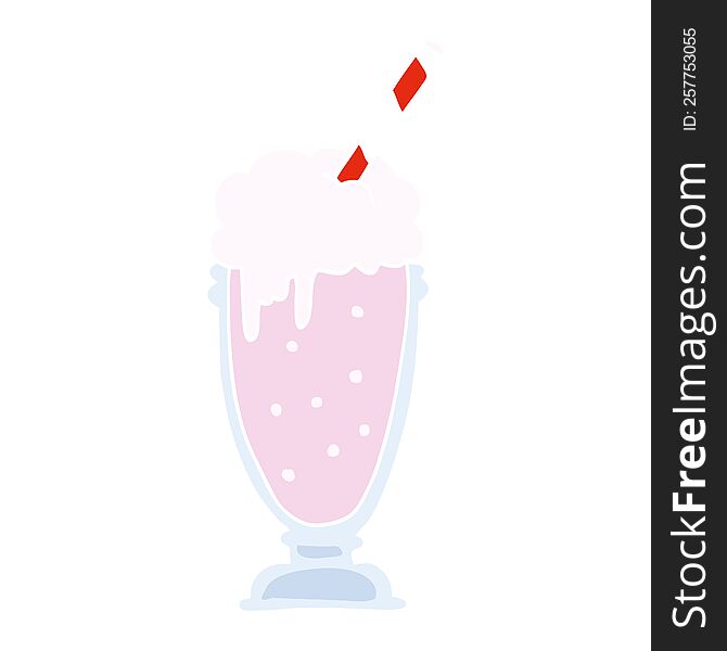 flat color style cartoon milkshake