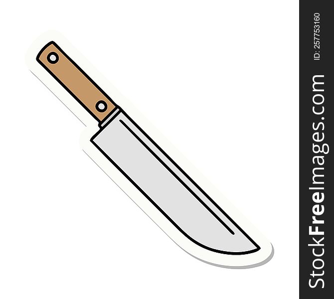 sticker of tattoo in traditional style of a knife. sticker of tattoo in traditional style of a knife