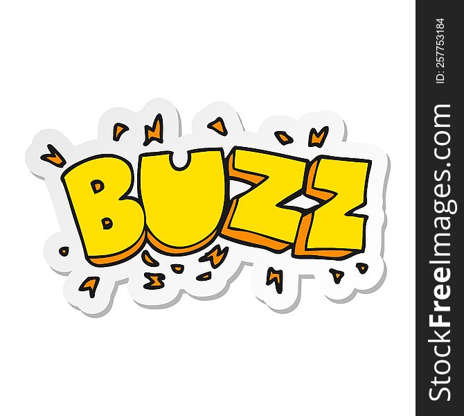 sticker of a cartoon buzz symbol