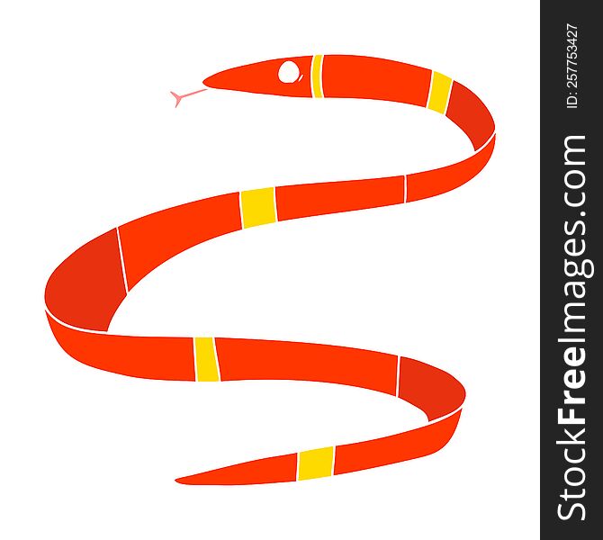 flat color style cartoon sea snake