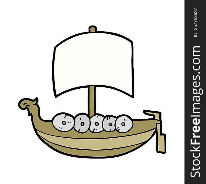 cartoon viking boat. cartoon viking boat