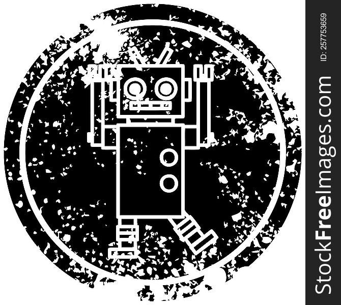 Dancing Robot Distressed Icon