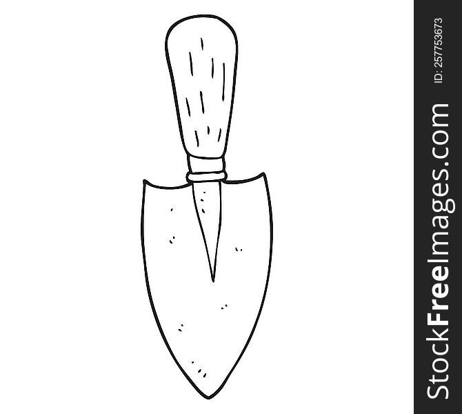 Black And White Cartoon Garden Trowel