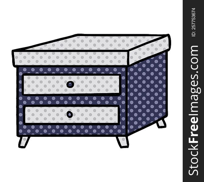 hand drawn cartoon doodle of a bedside table