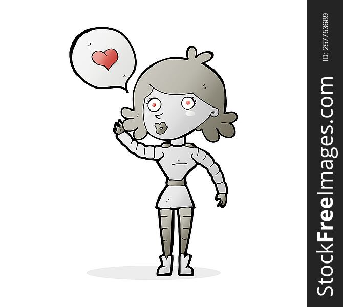 Cartoon Robot Woman